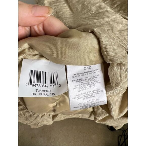 BCBG MaxAzria Y2K gold Sequin Patch Gathered Bubble Hem size 10 - Picture 9 of 9